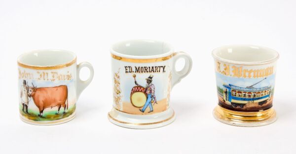 Three Occupational Shaving Mugs