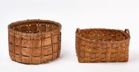Two Northeastern Woodland Painted Splint Storage Baskets - 2