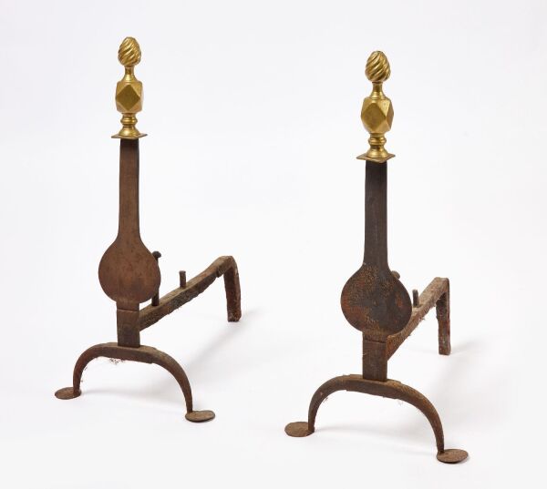 Pair of Knife Blade Andirons