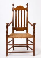 Transitional Mushroom Armchair with Bannister Back