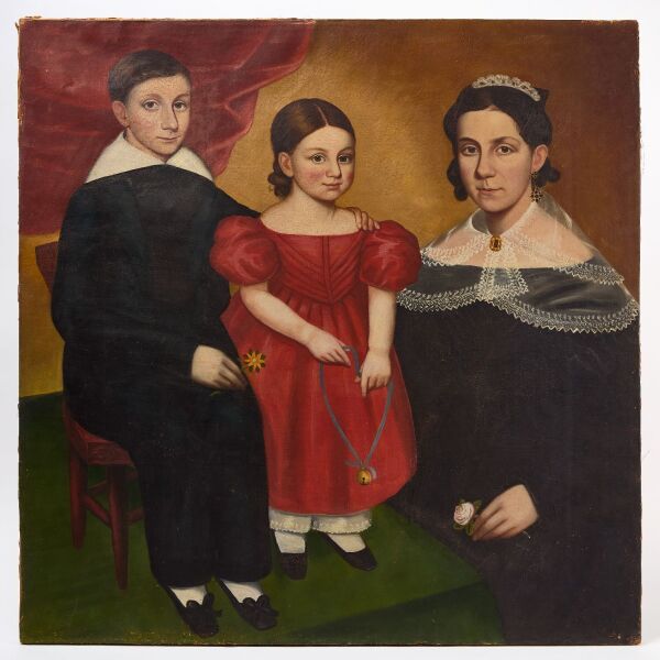 Jonas Holman - Portrait of Two Children with their Mother