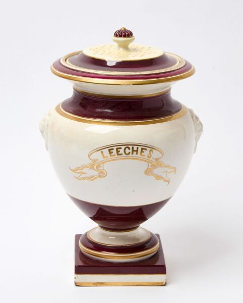 Leeches Apothecary Pedestal Jar in Urn Form