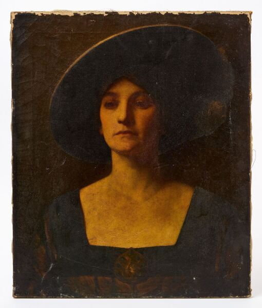 E. C. Taylor - Portrait of a Woman in a Wide-Brim Hat