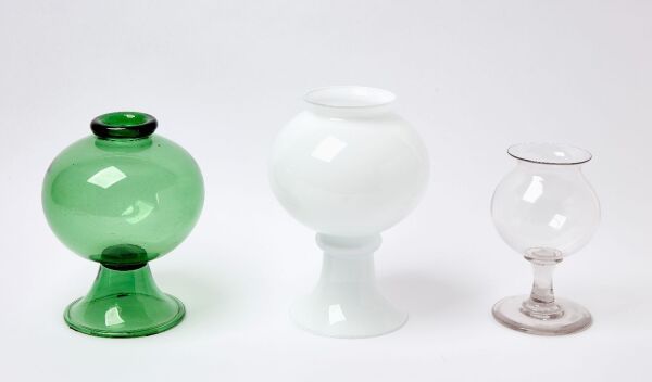 Three Apothecary Pedestal Jars