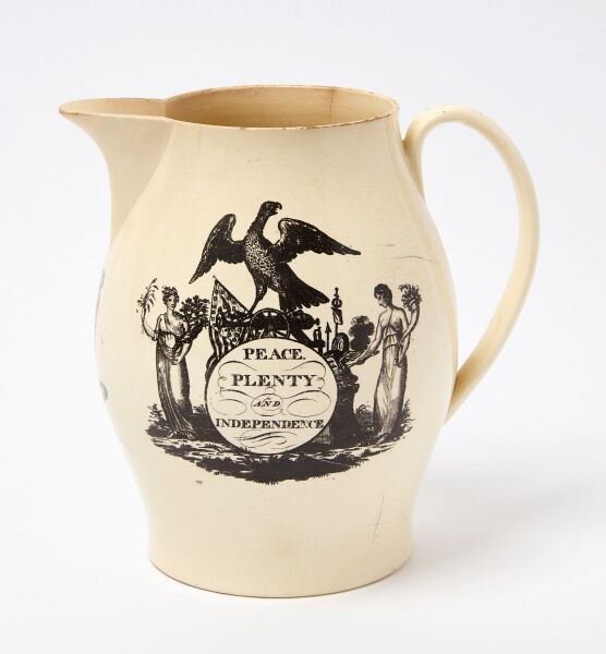 Liverpool Creamware Jug - 'Peace, Plenty and Independence'