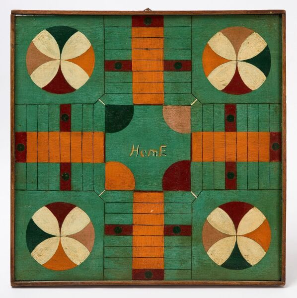 Parcheesi Gameboard with Checkers