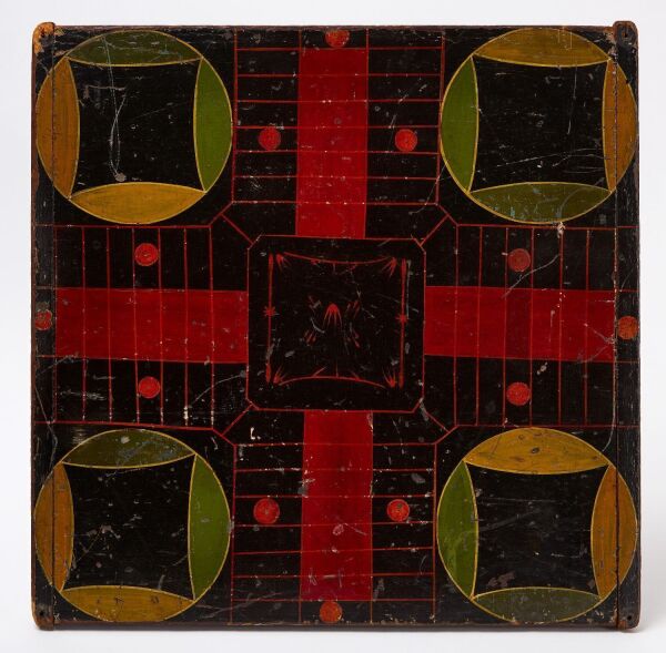Parcheesi Gameboard with Checkers