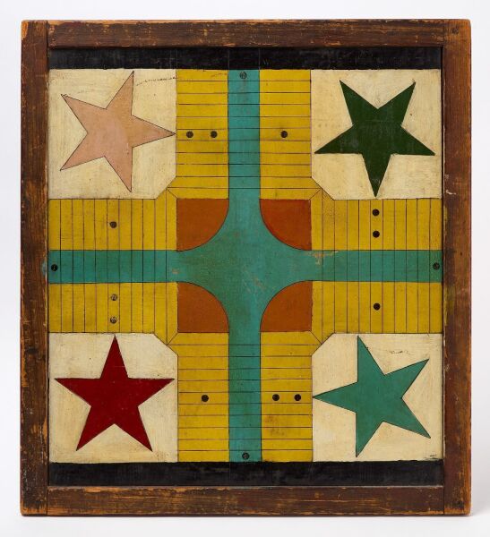 Parcheesi Gameboard with Checkers
