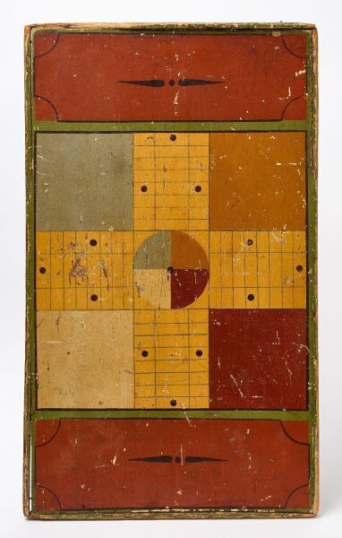 Parcheesi Gameboard with Checkers