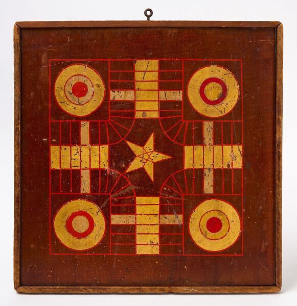 Parcheesi Gameboard with Checkers