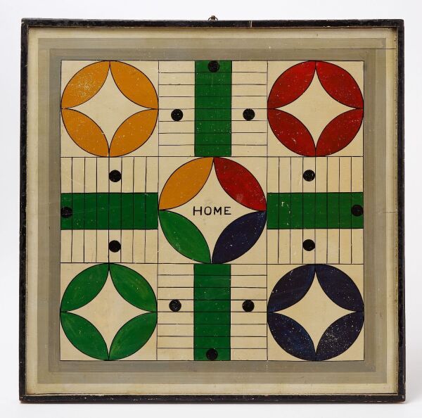 Parcheesi Gameboard with Checkers
