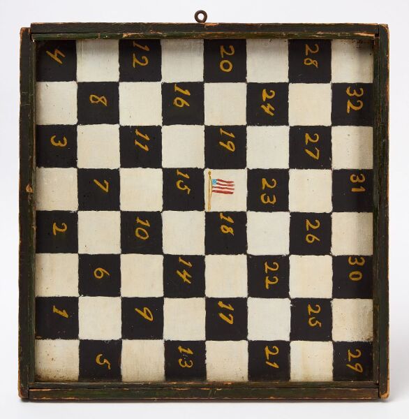 Checkers Gameboard with American Flag