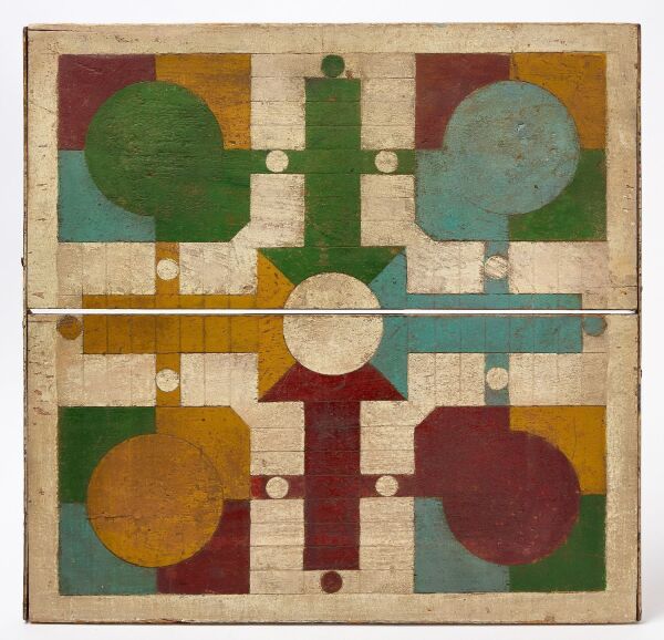 Parcheesi Gameboard with Checkers