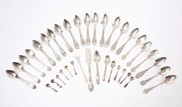 Mixed Group of Antique Sterling Silver Utensils