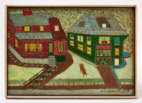 Ralph Fasanella - Folk Art Painting ' East Bronx'