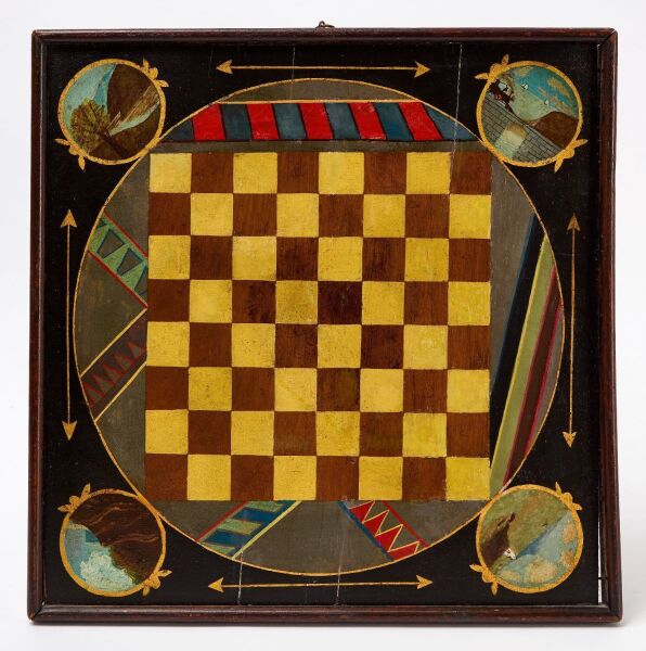 Checkers Gameboard with Landscapes