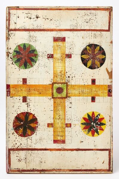 Parcheesi Gameboard with Checkers