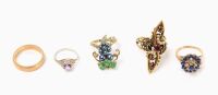 Five 14k Gold Rings