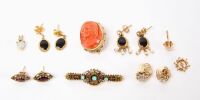Group of 14k Gold Pins and Earrings