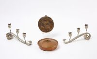 Group of Arts and Crafts Metalwork with Roycroft Vases - 2