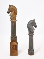 Pair of Cast Iron Horse Head Hitching Posts - 2