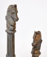 Pair of Cast Iron Horse Head Hitching Posts - 3
