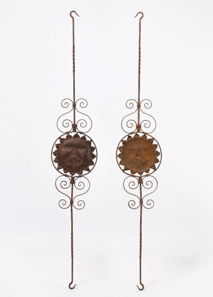 Pair of Sun and Moon Gate Ornaments