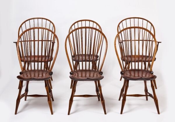 Six D.R. Dimes & Co. Windsor Chairs