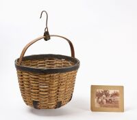 Small Folk Bird Shelf, Sugar Bucket, and Apple Basket with Related Photograph - 2