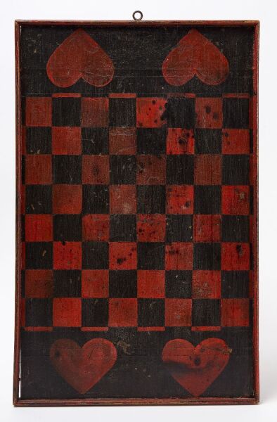 Checkers Gameboard with Hearts
