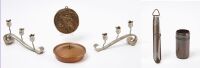 Group of Arts and Crafts Metalwork with Roycroft Vases