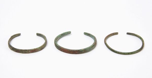 Three Ancient Roman Bronze Bracelets