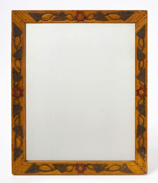 Folk Art Carved and Painted Mirror