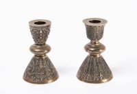 Pair of Sterling Repousse Candlesticks