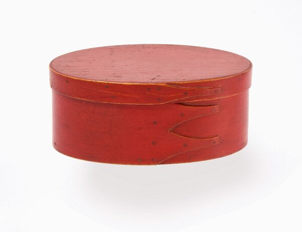 Shaker Oval Box in Tomato Red Paint