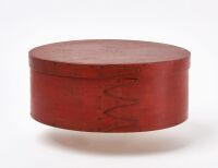 Shaker Oval Pantry Box in Red Paint
