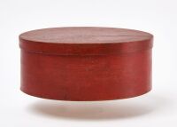 Shaker Oval Pantry Box in Red Paint - 2