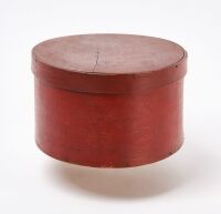 Shaker Oval Pantry Box in Red Paint - 3