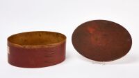 Shaker Oval Pantry Box in Red Paint with Summer Savory Label - 5