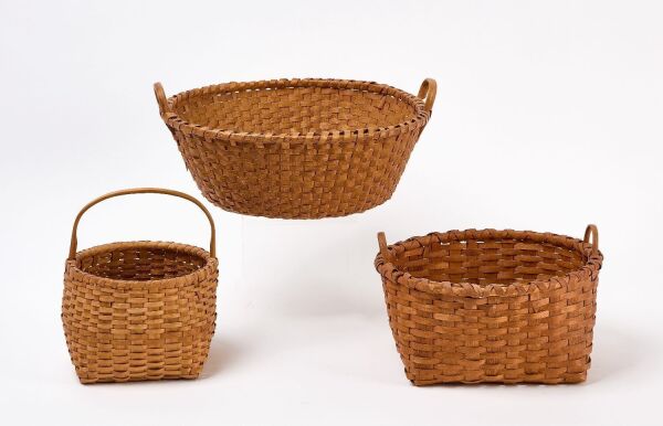 Three Shaker Splint Baskets