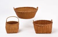 Three Shaker Splint Baskets