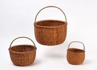 Three Shaker Splint Baskets