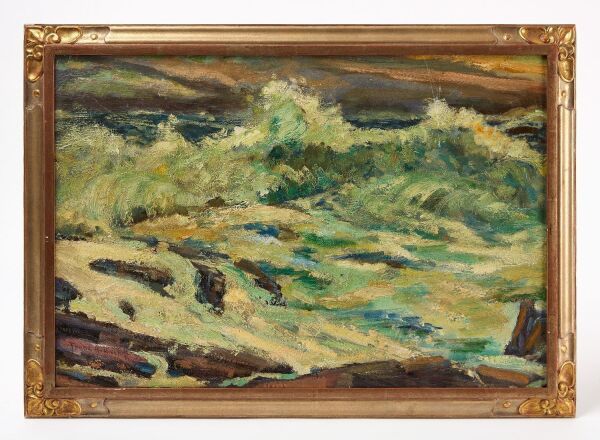 Franz Arthur Bischoff - Ocean Waves Scene