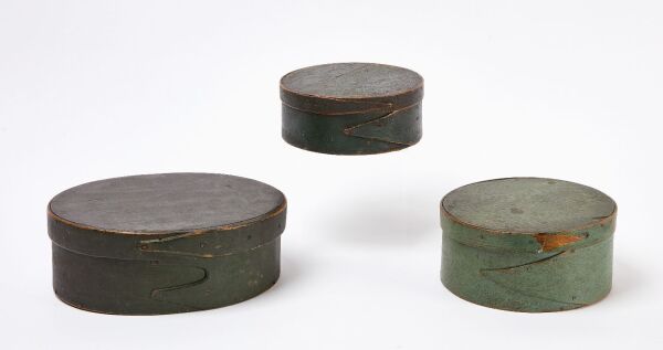 Three Painted Lapped Boxes