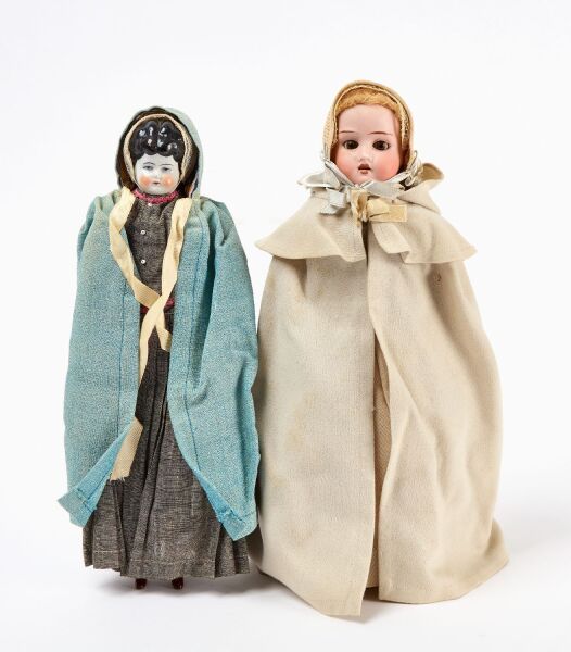 Two Dolls with Shaker Clothing