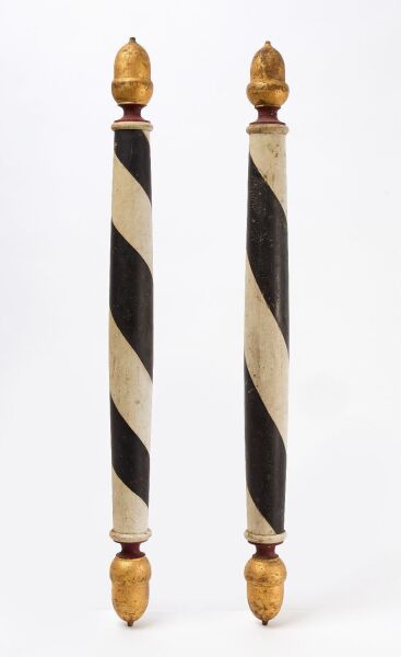 Pair of Mortician Barber Poles