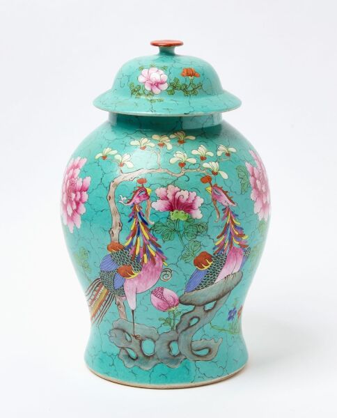 Chinese Famille Rose Ginger Jar with Phoenix