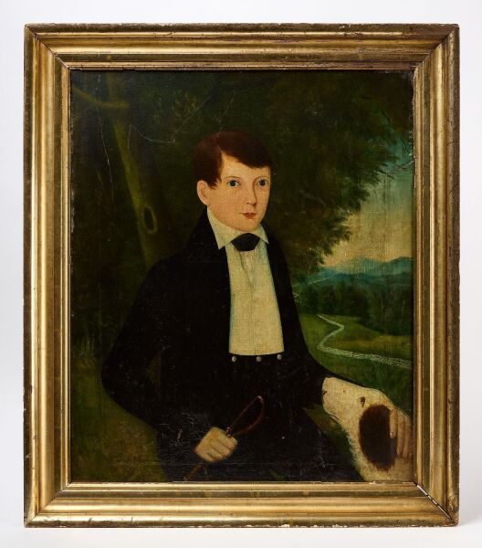 Portrait of a Boy with Dog