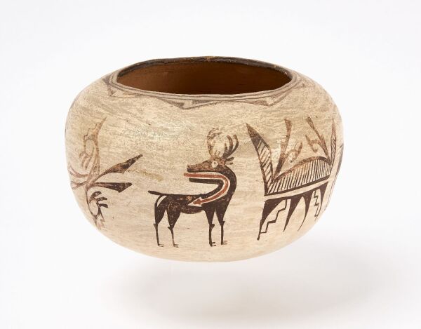 Zuni Polychrome Olla with Heartline Deer
