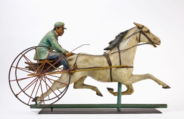 J. W. Fiske 'St. Julian' Horse and Sulky Weathervane